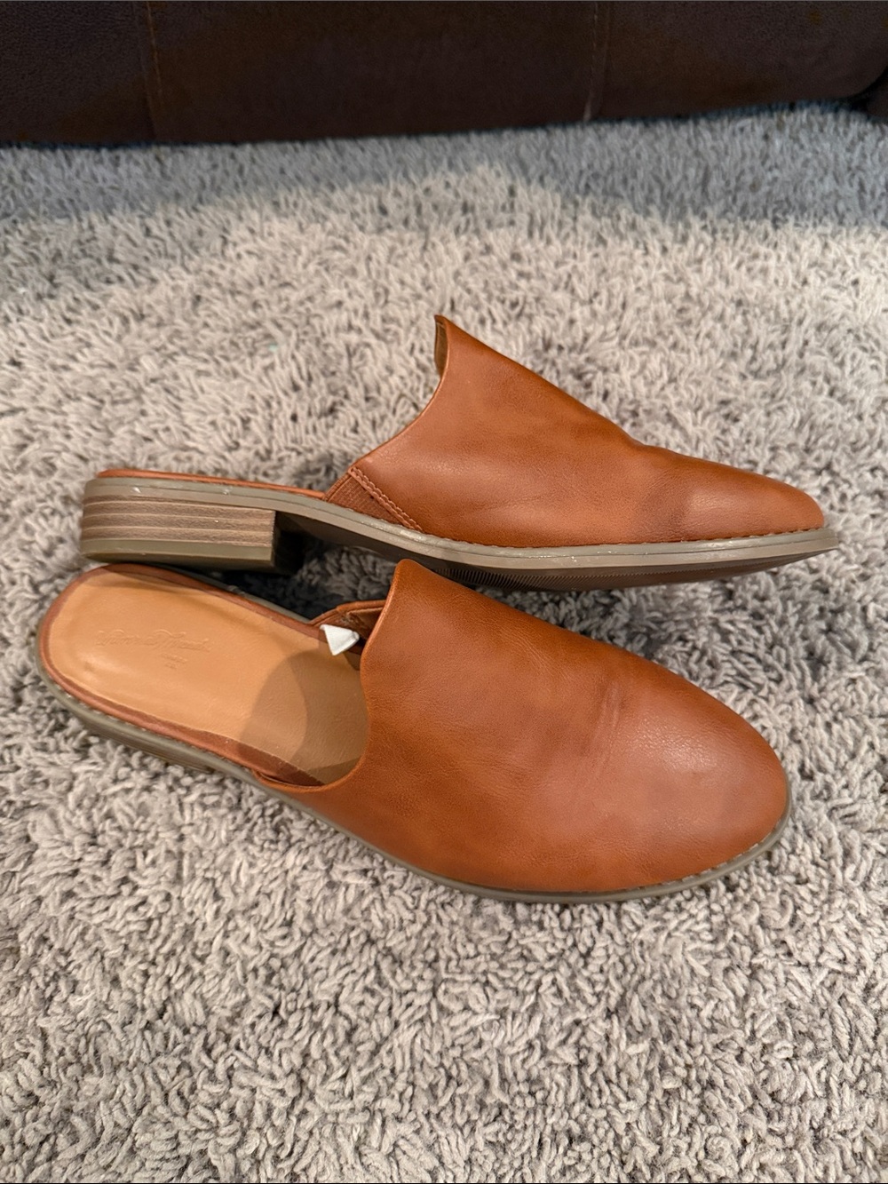 Universal Thread Cognac Brown Slip-On Mule Loafers